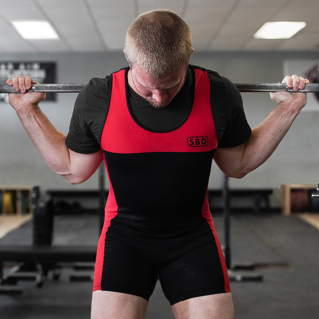 SBD Singlet Gewichtheberanzug Lifting schwarz rot