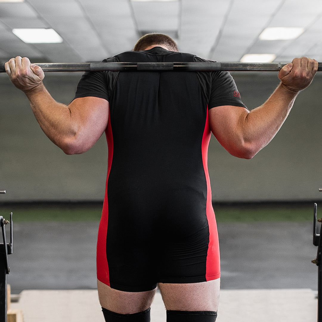 SBD Singlet Gewichtheberanzug Lifting schwarz rot