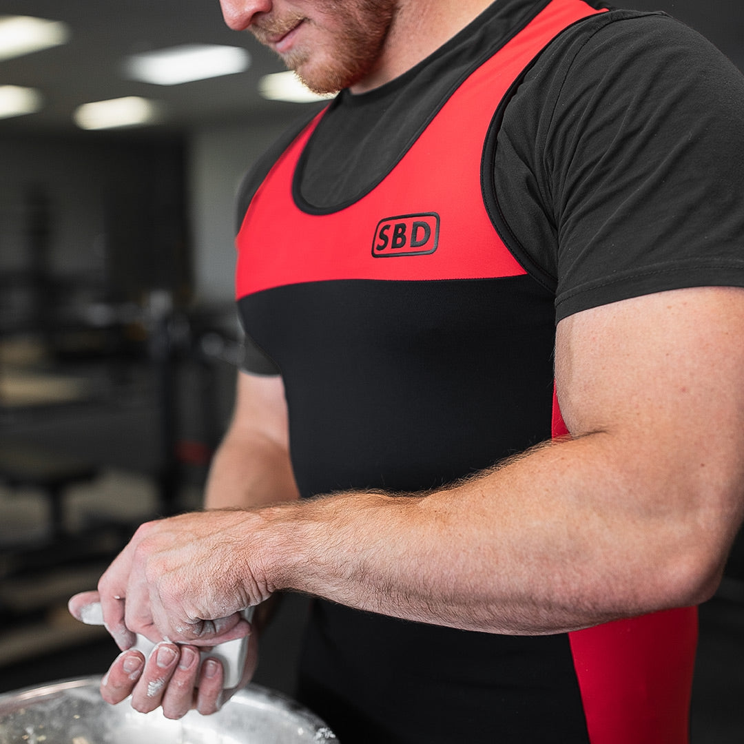 SBD Singlet Gewichtheberanzug Lifting schwarz rot