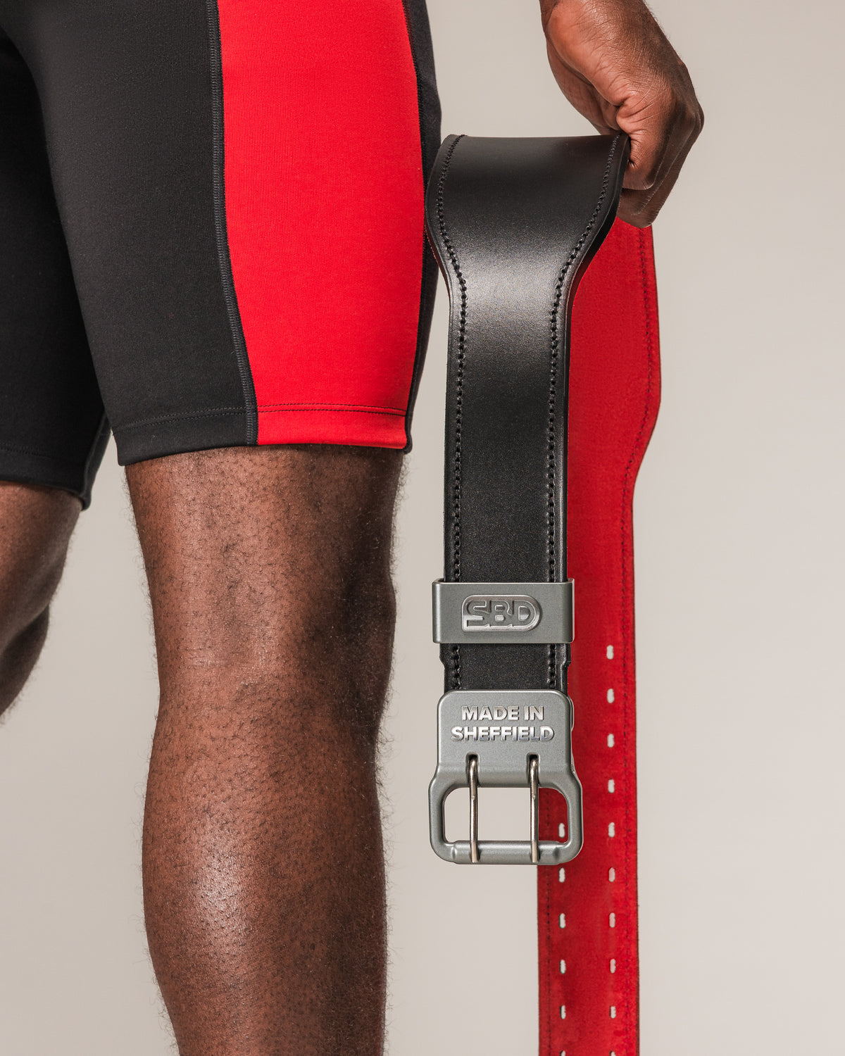 SBD Leather Weightlifting Belt Schnalle Made in Sheffield