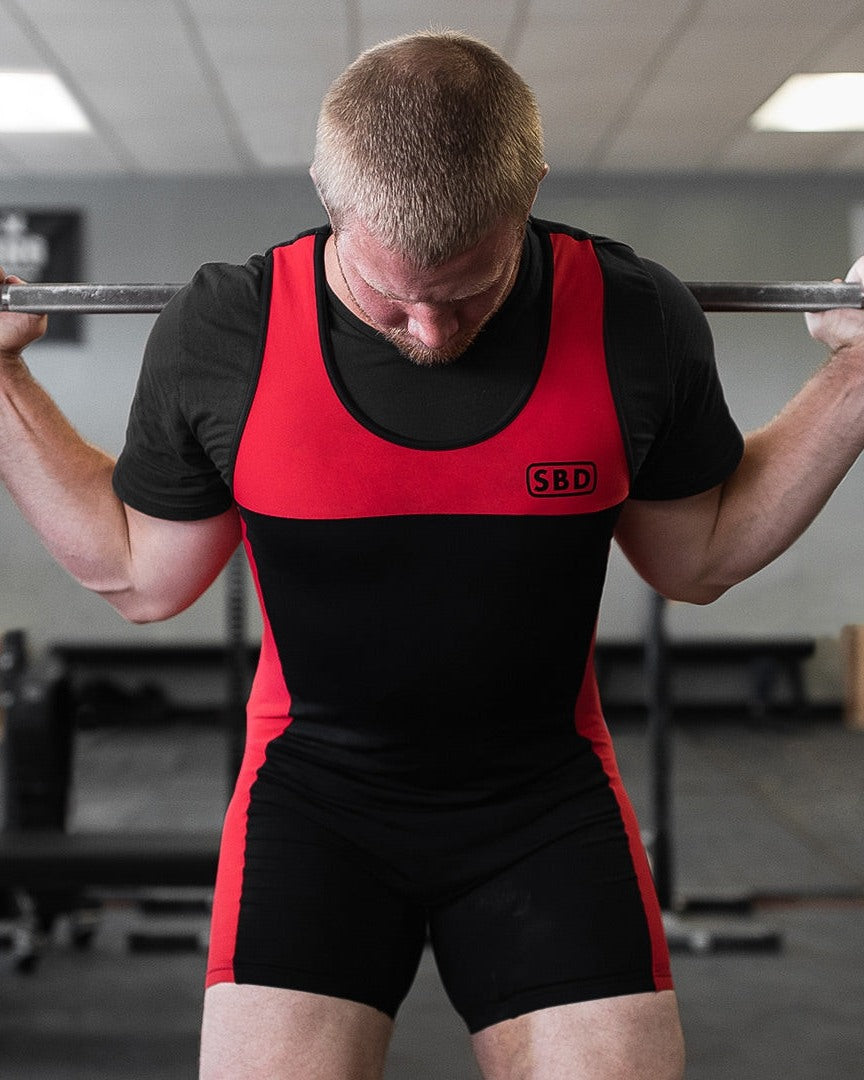 SBD Singlet Gewichtheberanzug Lifting schwarz rot