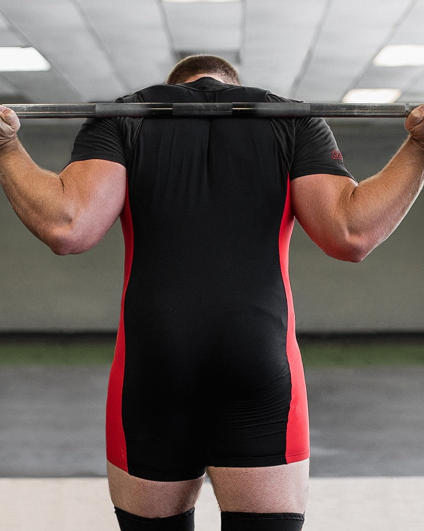 SBD Singlet Gewichtheberanzug Lifting schwarz rot