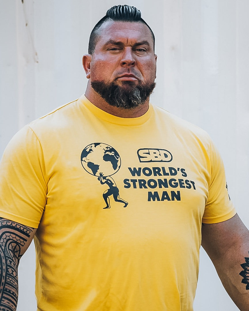 SBD World's Strongest Man T-Shirt 2021 Heats gelb 1