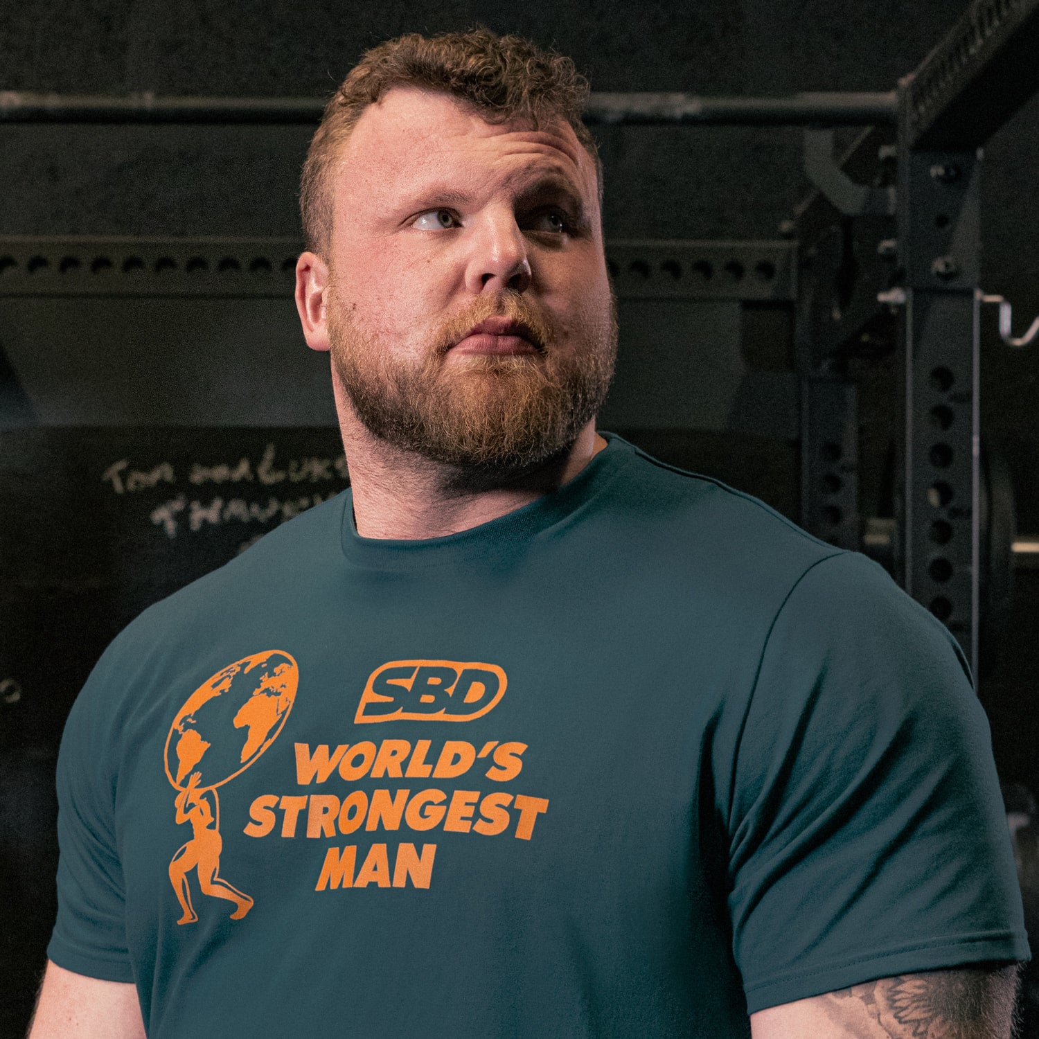 SBD World's Strongest Man 2025 T-Shirt Navy Details Logo WSM