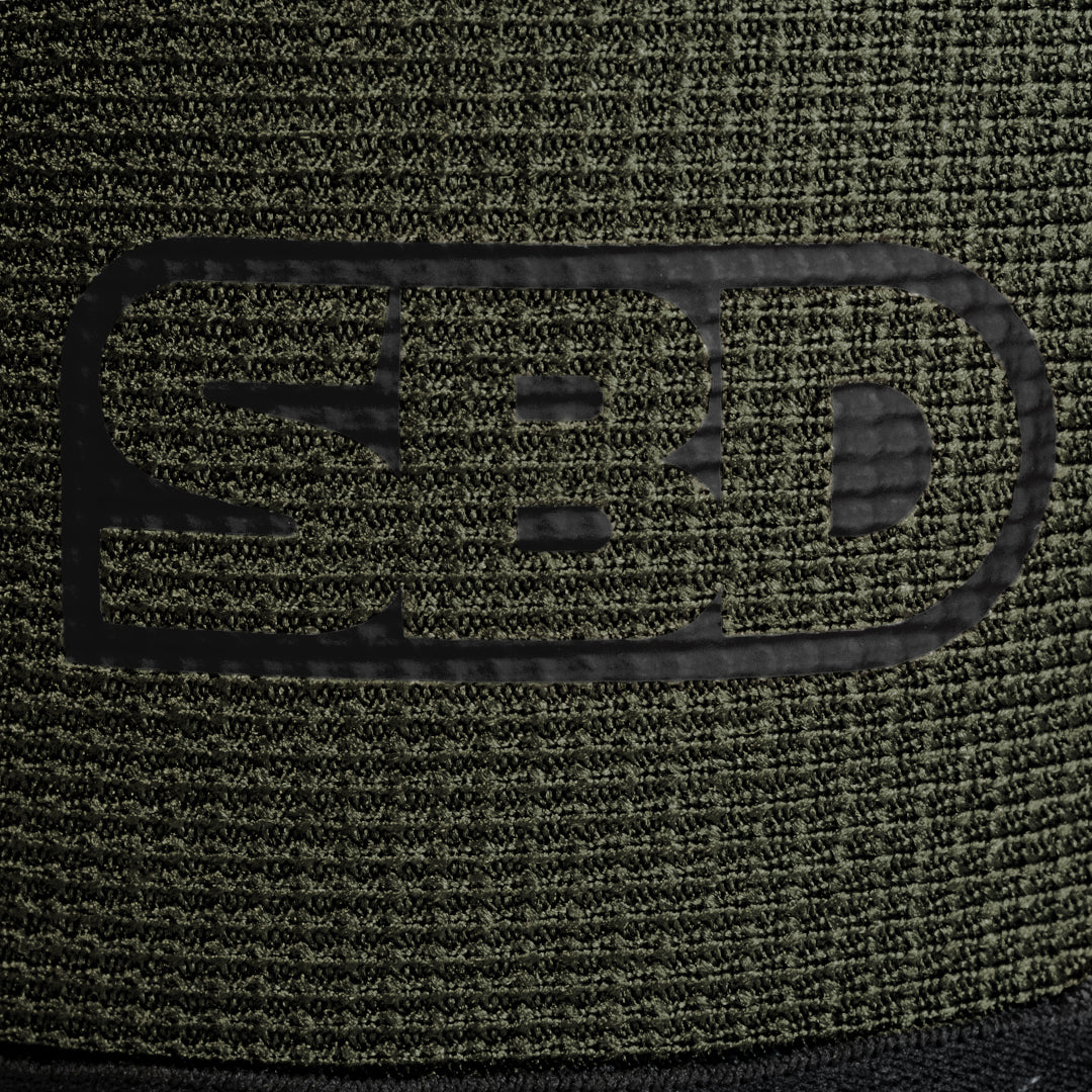 SBD Weightlifting Kniestulpen Limitierte Endure Edition Khaki Details Logo