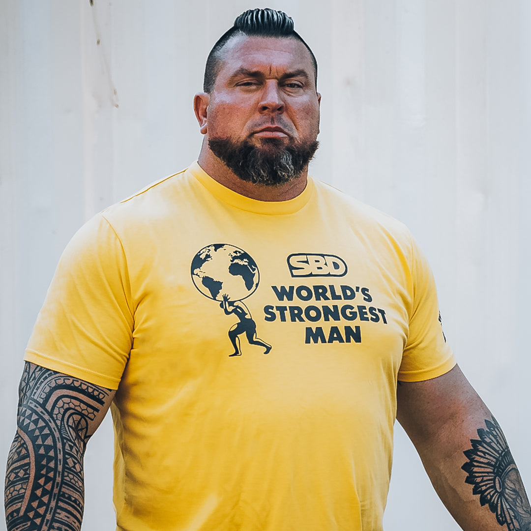 SBD World's Strongest Man T-Shirt 2021 gelb